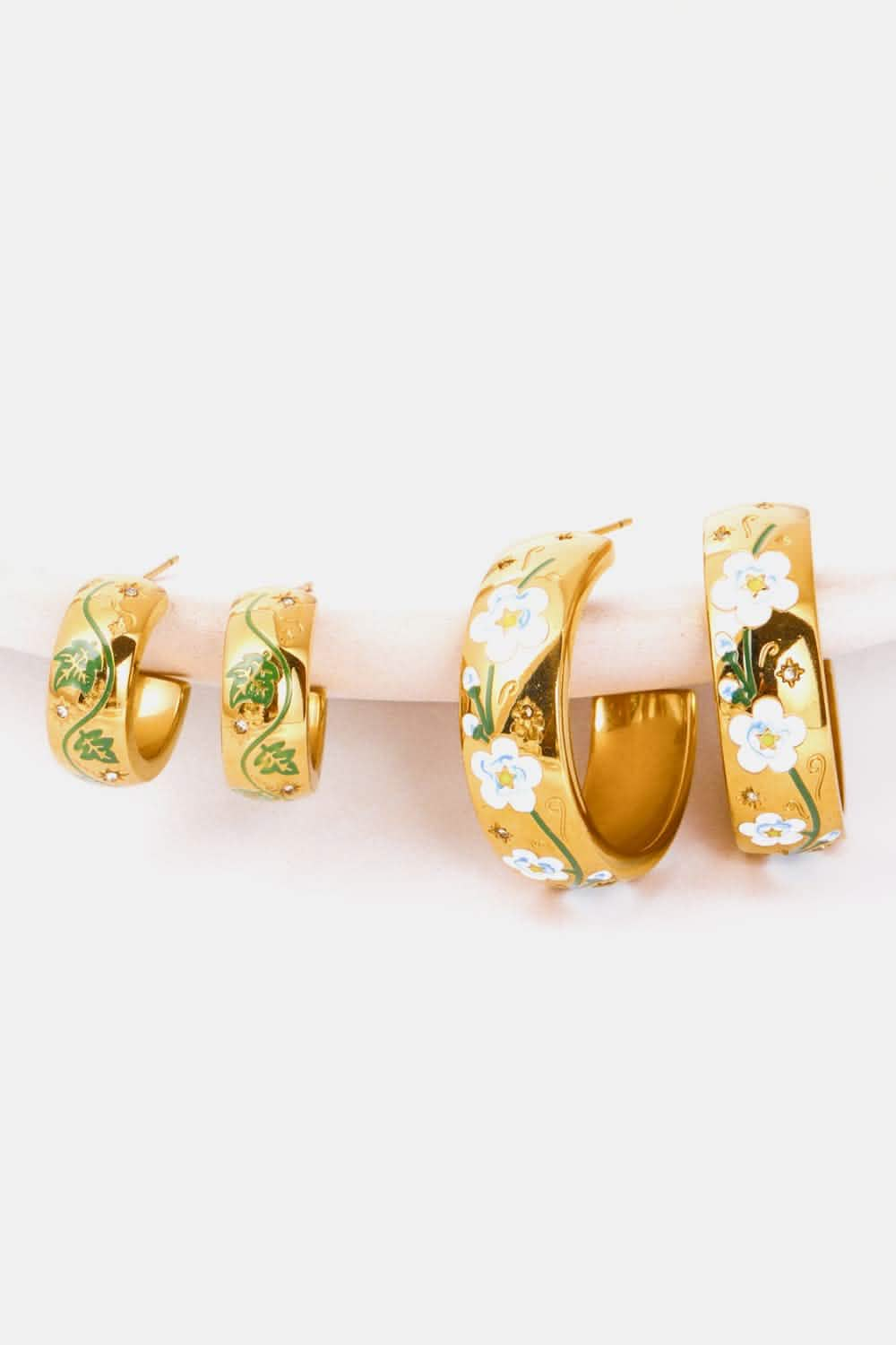 Contemporary Gold-Plated Stainless Steel C-Hoop Earrings Erin Theia