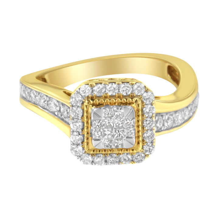 10KT Yellow Gold Diamond Cocktail Ring (5/8 cttw, H-I Color, SI2-I1 Cl Lime Shadow