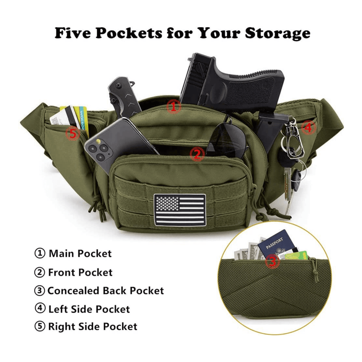 Tactical Military Fanny Pack Waist Bag & MOLLE EDC Pouch For Outdoor Sky Iapetus