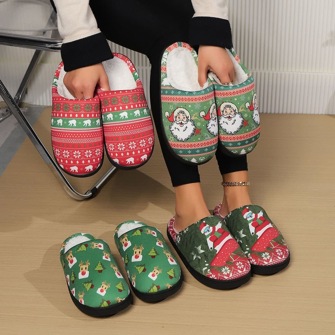 Cozy Plush Christmas Themed Slippers with Anti-Slip Sole for Indoor Use Pink Lucy