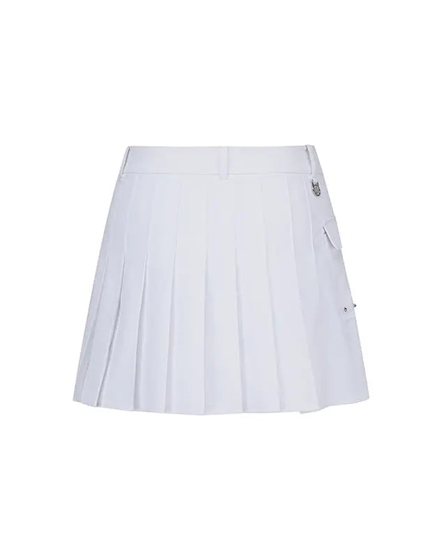 Chic Women's White Pleated Mini Skirt with Practical Pocket by ANEW Golf Amethyst Lucy