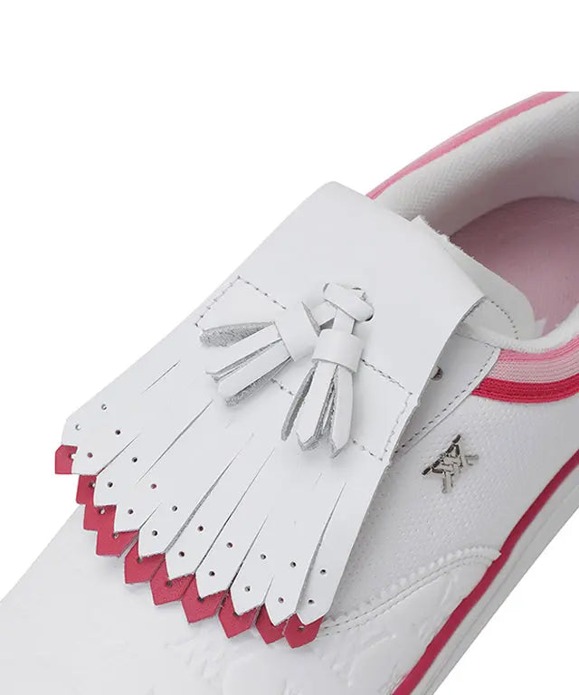 ANEW Golf: Women's Stylish Pink Leather Golf Shoes with Monogram Amethyst Lucy