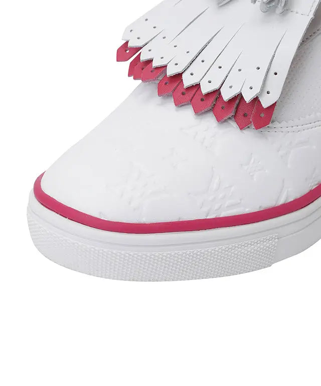 ANEW Golf: Women's Stylish Pink Leather Golf Shoes with Monogram Amethyst Lucy