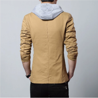 Urban Chic Men's Hooded Blazer for Trendsetters Yellow Pandora