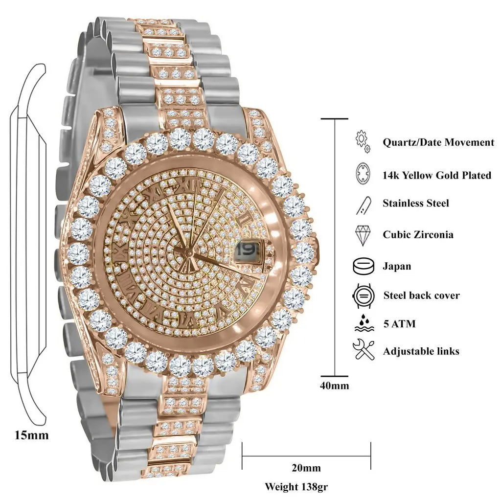 Elegant ROCOCO Automatic CZ Watch | Model 5308118 Lilac Quartz