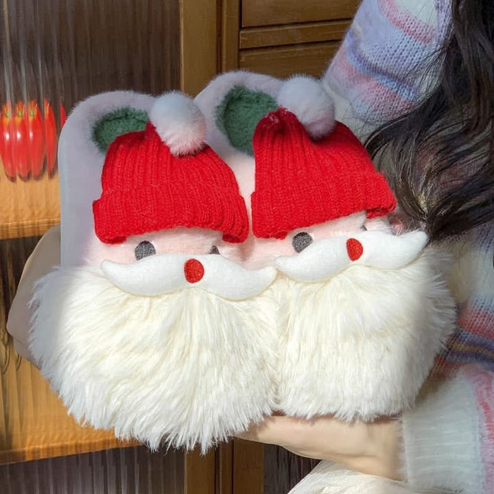 Adorable Santa Claus Plush Indoor Slippers for Winter - Cozy Non-Slip Footwear for Men and Women Pink Lucy