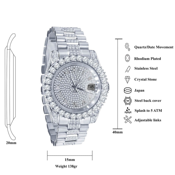 Forte Elegance Cubic Zirconia Watch | 530301 Lilac Quartz