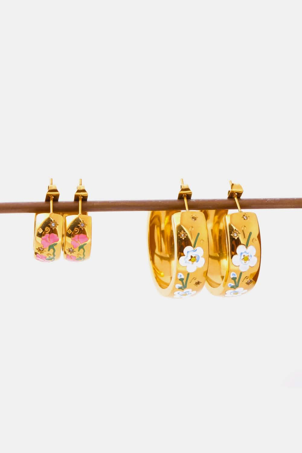 Contemporary Gold-Plated Stainless Steel C-Hoop Earrings Erin Theia