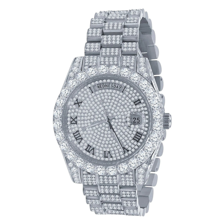 Moissanite Radiance: ICEMAN Opulent Timepiece I 590011 Lilac Quartz