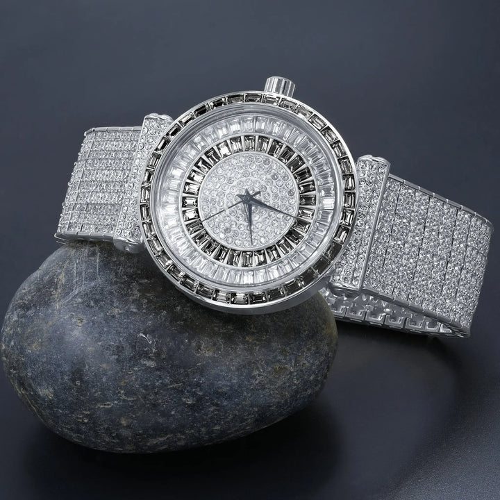 Stunning Rhodium-Plated FOXY CZ Timepiece | Model 5110347 Lilac Quartz