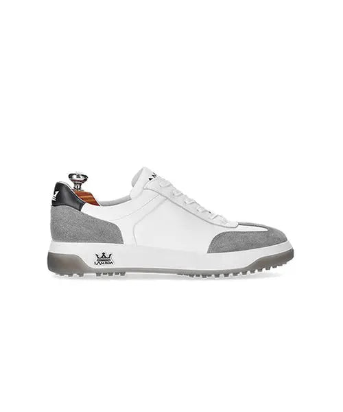 Arezzo Men's Luxury Waterproof Golf Footwear in White & Grey Amethyst Lucy