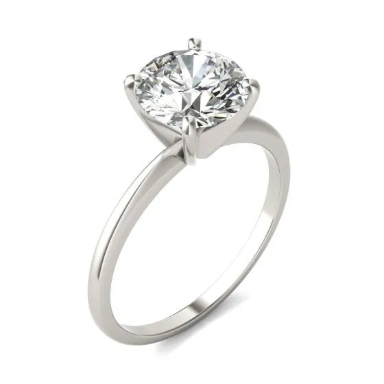 2 CTW Round Lab Grown Diamond Solitaire Engagement Ring 14K White Gold White Cassandra