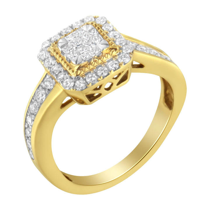 10KT Yellow Gold Diamond Cocktail Ring (5/8 cttw, H-I Color, SI2-I1 Cl Lime Shadow