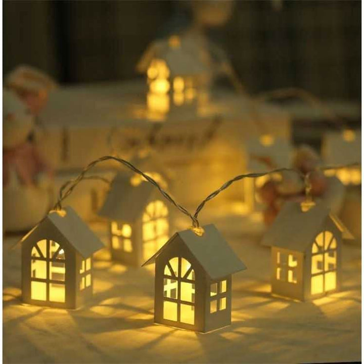 2M 10-Piece LED Fairy Light String - Charming House Design for Christmas, Weddings, and Celebrations Pink Lucy