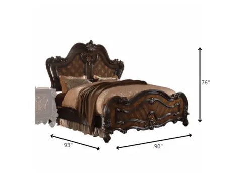 Timeless Cherry Oak and Poly Resin Eastern King Bed Set - Luxurious Vintage Elegance Jade