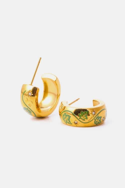 Contemporary Gold-Plated Stainless Steel C-Hoop Earrings Erin Theia