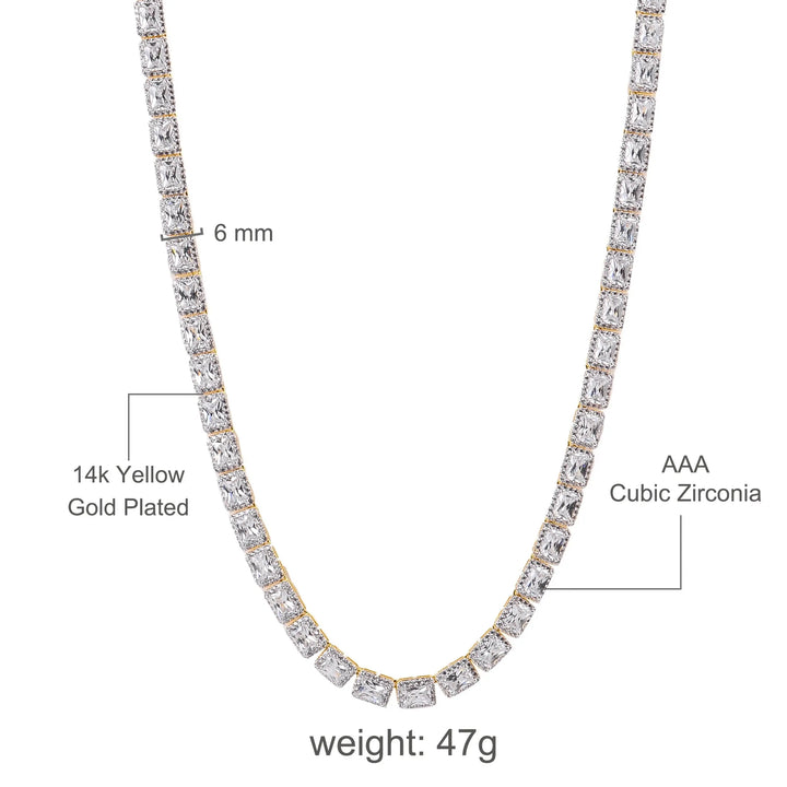 Celestial Elegance Square Tennis Chain Lilac Quartz