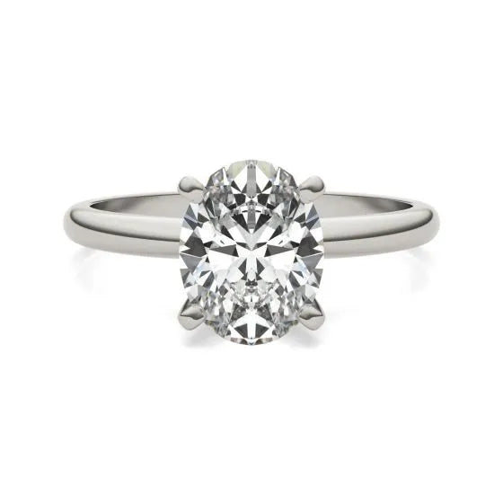 2.00 CTW AGI Certified  Oval Lab Grown Diamond Solitaire Engagement White Cassandra