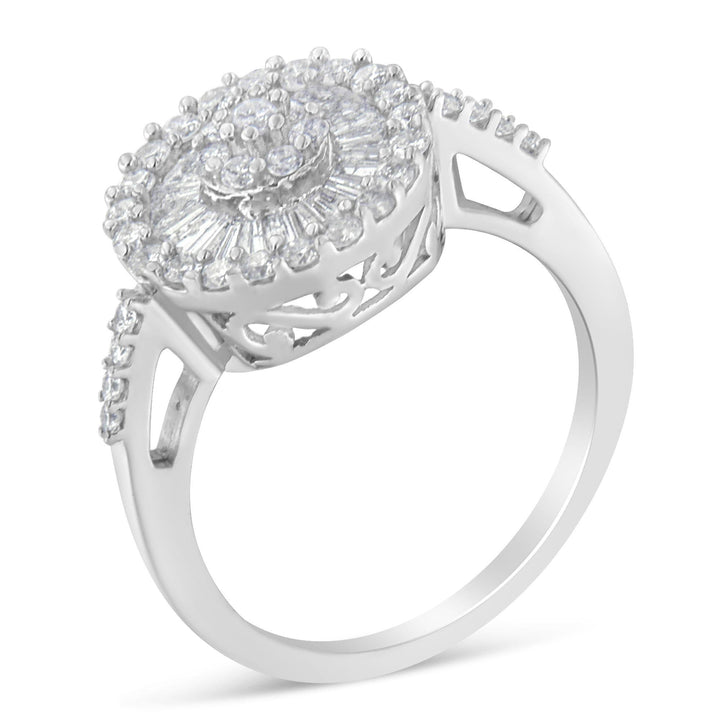 10KT White Gold Diamond Cocktail Ring (1 cttw, H-I Color, SI2-I1 Clari Lime Shadow