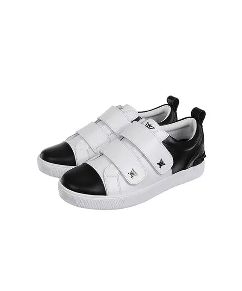 Men's Stylish Black Velcro Color Block Sneakers Amethyst Lucy