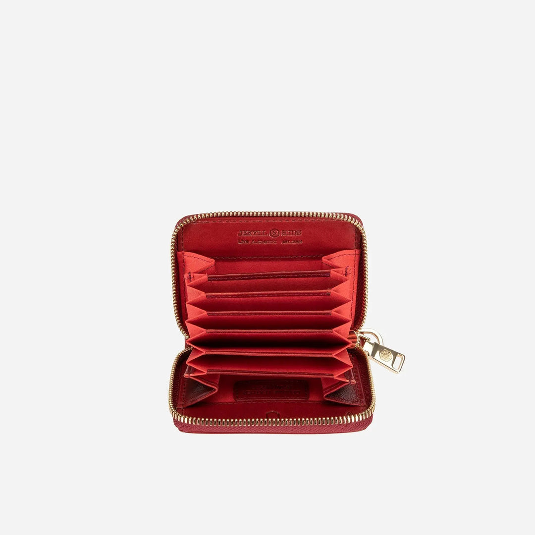 Sleek Crimson Card Holder Purse Yellow Semele