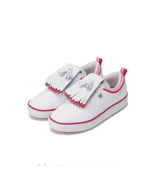 ANEW Golf: Women's Stylish Pink Leather Golf Shoes with Monogram Amethyst Lucy