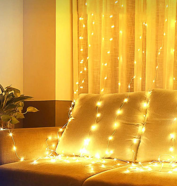 Remote-Controlled LED Curtain String Lights - USB-Powered Christmas Window Decorations for Home and Room Pink Lucy