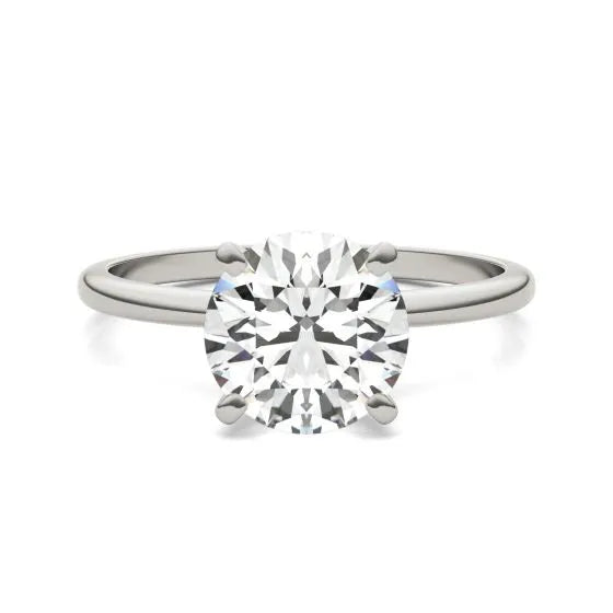 2 CTW Round Lab Grown Diamond Solitaire Engagement Ring 14K White Gold White Cassandra