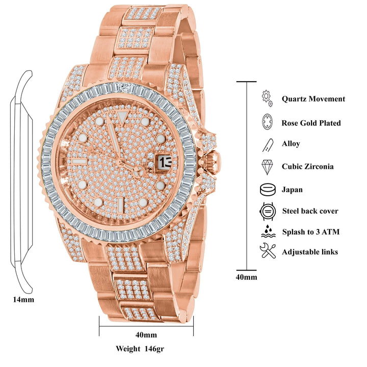 ELEGANT HURRICANE STAINLESS STEEL WATCH | 530385 Lilac Quartz