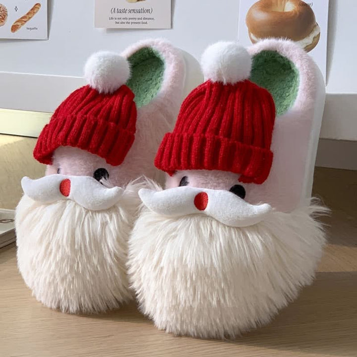 Adorable Santa Claus Plush Indoor Slippers for Winter - Cozy Non-Slip Footwear for Men and Women Pink Lucy