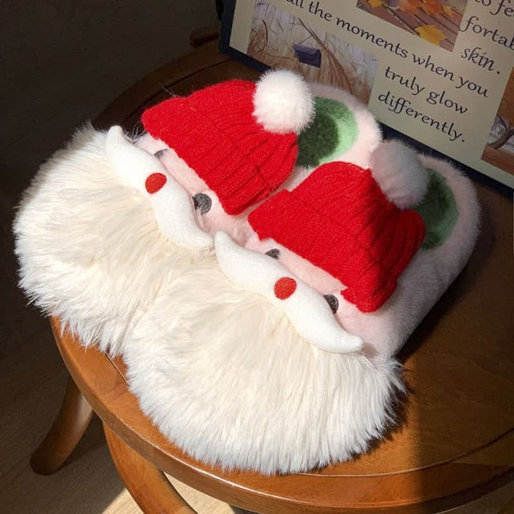 Adorable Santa Claus Plush Indoor Slippers for Winter - Cozy Non-Slip Footwear for Men and Women Pink Lucy