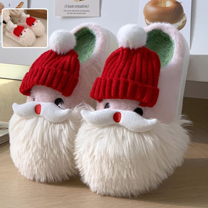 Adorable Santa Claus Plush Indoor Slippers for Winter - Cozy Non-Slip Footwear for Men and Women Pink Lucy