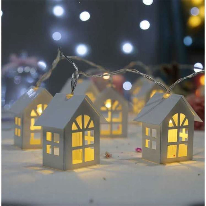 2M 10-Piece LED Fairy Light String - Charming House Design for Christmas, Weddings, and Celebrations Pink Lucy