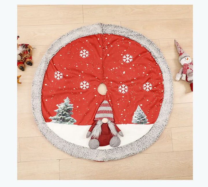 Linen Christmas Tree Skirt with Plush Bottom