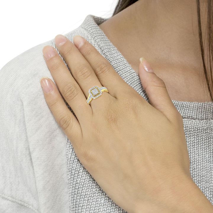 10KT Yellow Gold Diamond Cocktail Ring (5/8 cttw, H-I Color, SI2-I1 Cl Lime Shadow