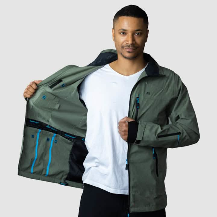 Adventure Ready 2.0 - Men's Eco Olive Green Jacket Rose Hemera