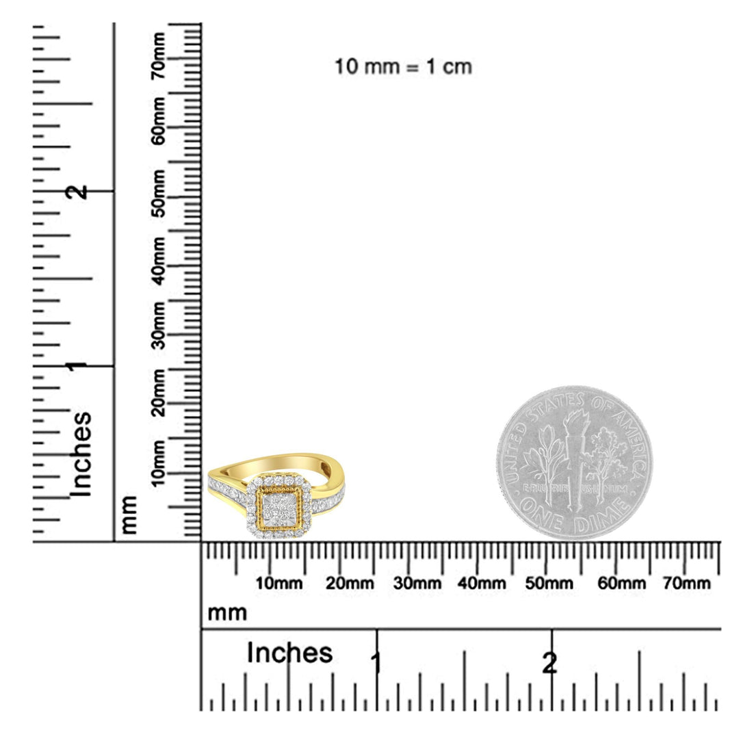 10KT Yellow Gold Diamond Cocktail Ring (5/8 cttw, H-I Color, SI2-I1 Cl Lime Shadow