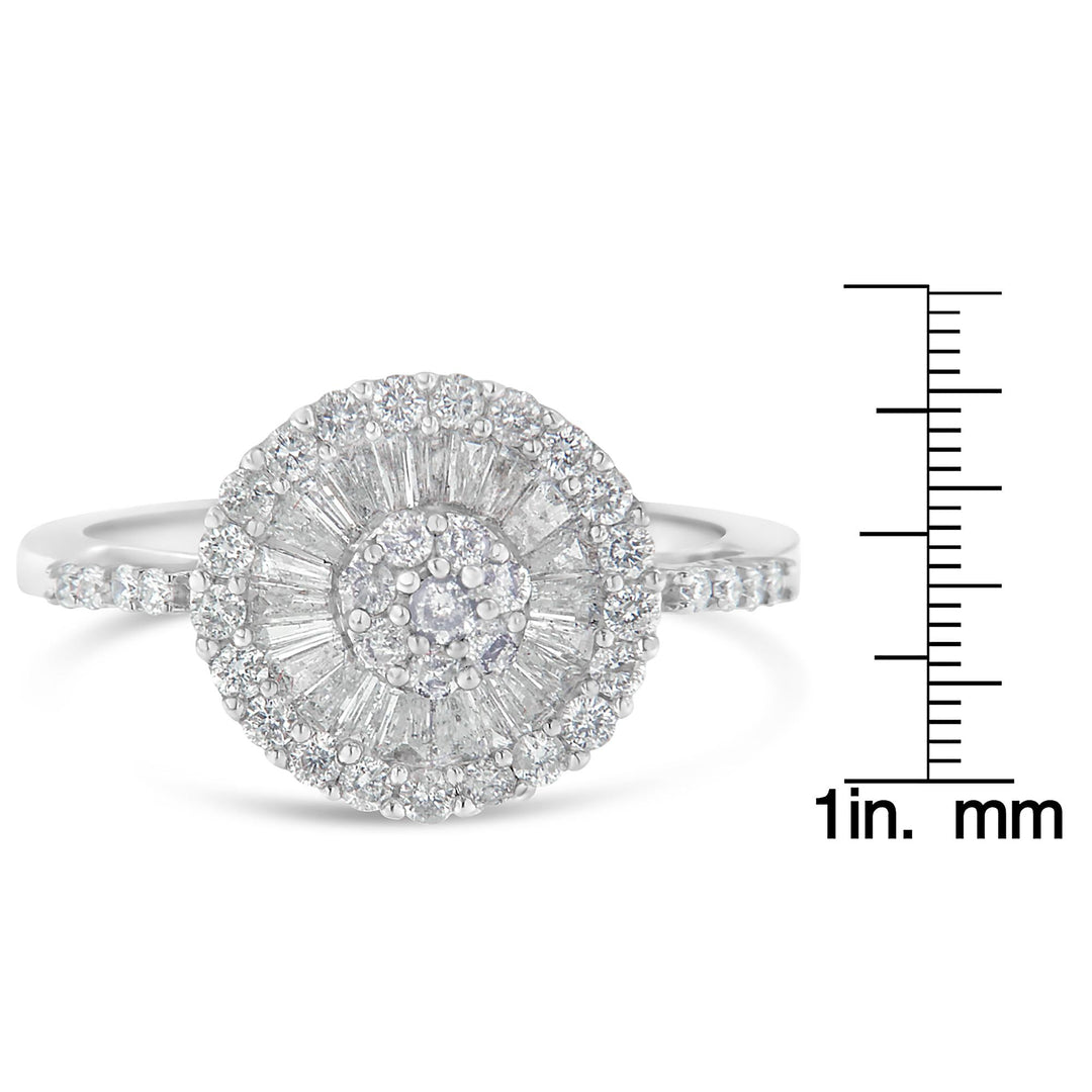 10KT White Gold Diamond Cocktail Ring (1 cttw, H-I Color, SI2-I1 Clari Lime Shadow