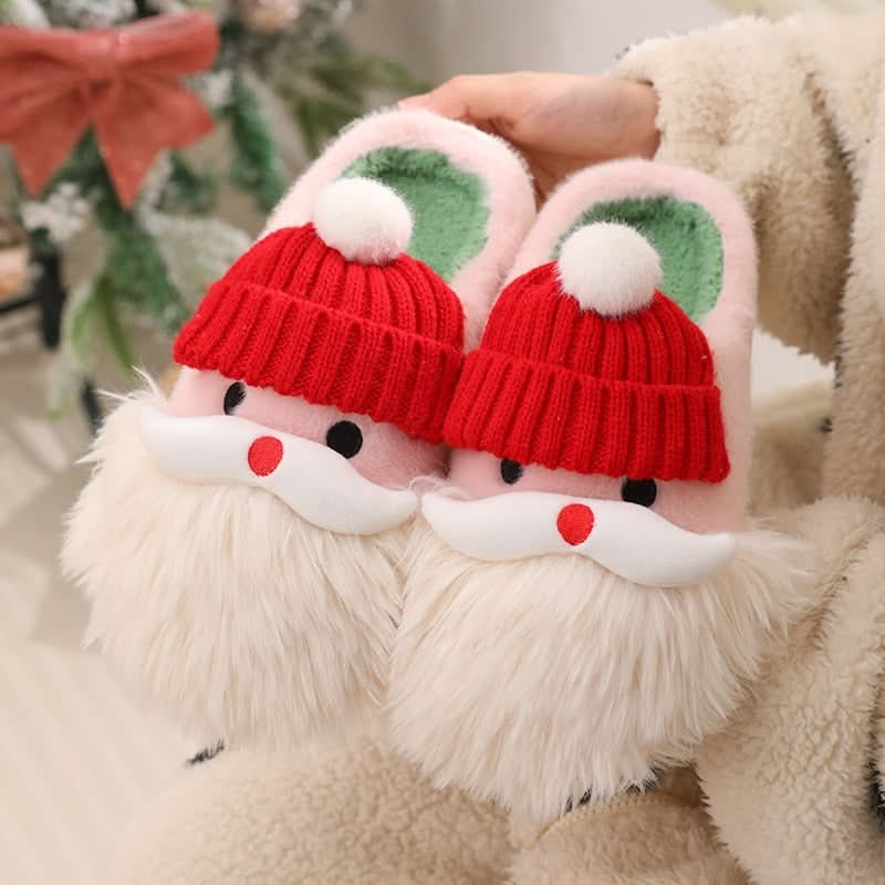 Adorable Santa Claus Plush Indoor Slippers for Winter - Cozy Non-Slip Footwear for Men and Women Pink Lucy