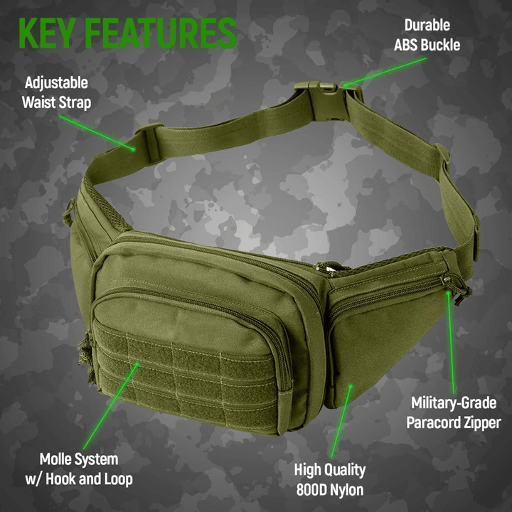 Tactical Military Fanny Pack Waist Bag & MOLLE EDC Pouch For Outdoor Sky Iapetus