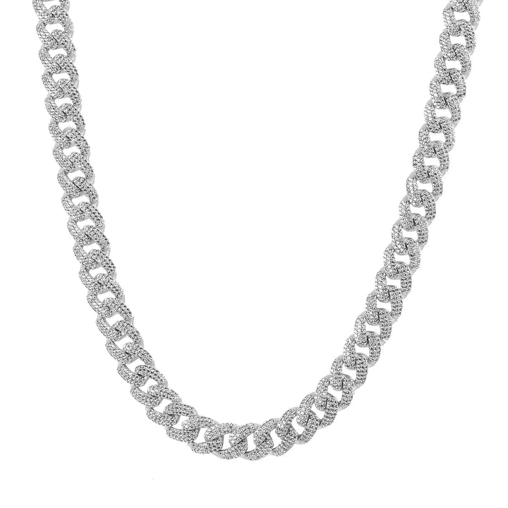 Bold 12 MM 925 Silver Cuban Chain with Sparkling Cubic Zirconia Lilac Quartz