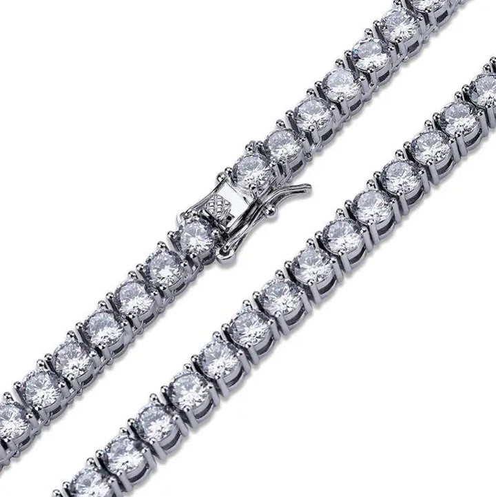 Radiant 3MM 925 Silver Tennis Choker with Cubic Zirconia Lilac Quartz