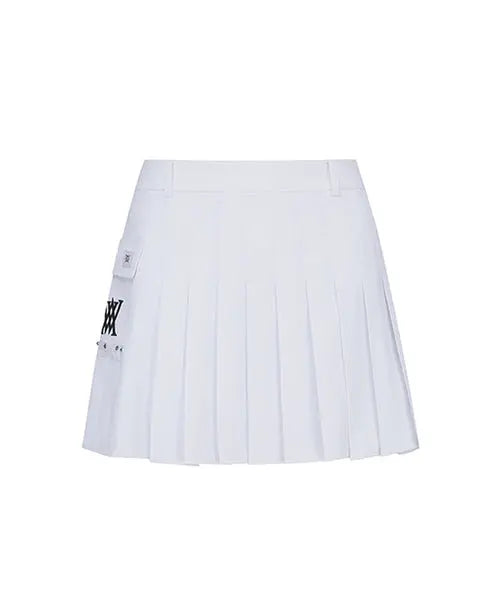 Chic Women's White Pleated Mini Skirt with Practical Pocket by ANEW Golf Amethyst Lucy