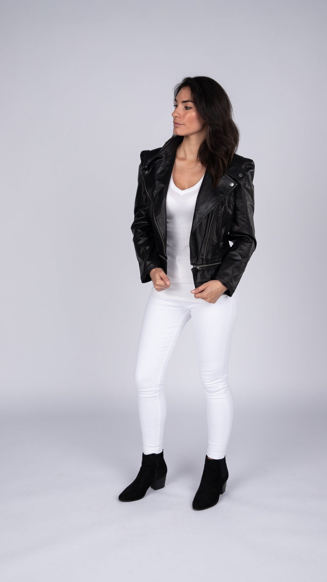 Annette Womens Leather Jacket - Capri Clothes