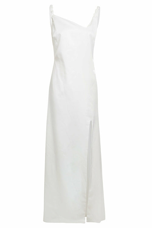 Asymmetric White Maxi Dress - Capri Clothes