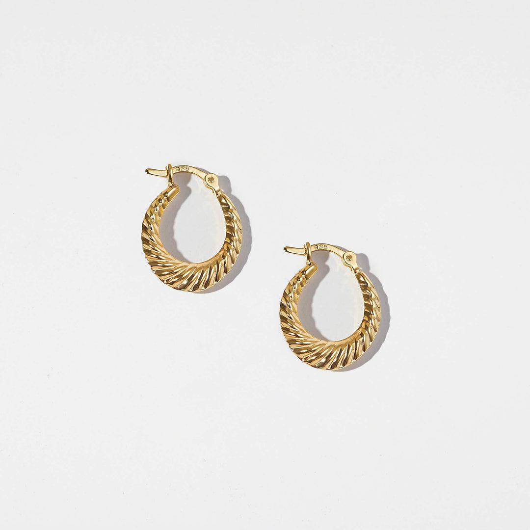 Chic Twisted Croissant Hoop Earrings in Silver and Gold Green Millie