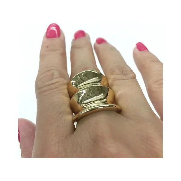 Bamboo-Inspired 14K Gold Ring - Capri Clothes