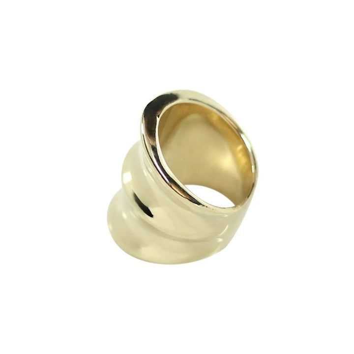 Bamboo-Inspired 14K Gold Ring - Capri Clothes