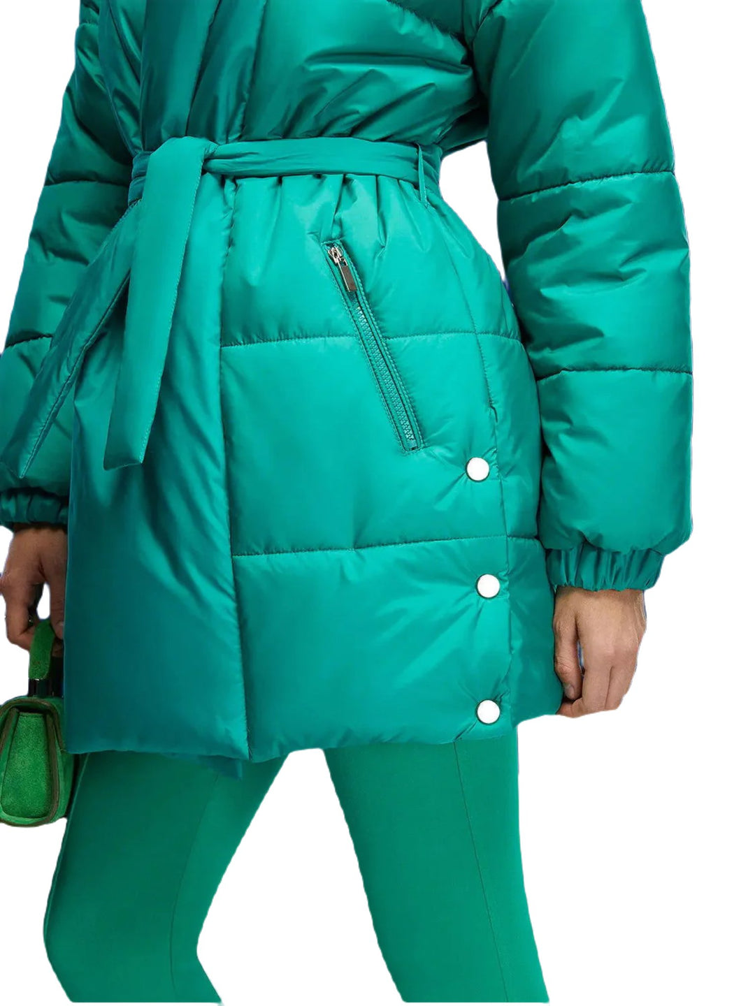 Belted Puffer Jacket - Capri Clothes