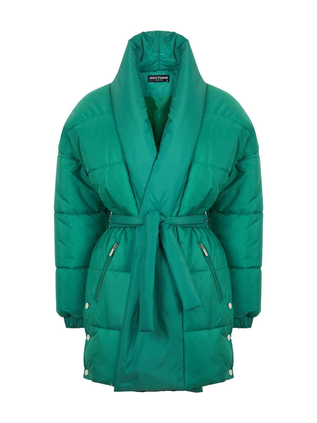 Belted Puffer Jacket - Capri Clothes